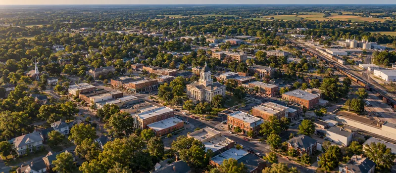 Aerial view of Monroe, NC